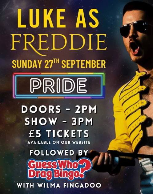 Luke as Freddie – Pride Bar Special!